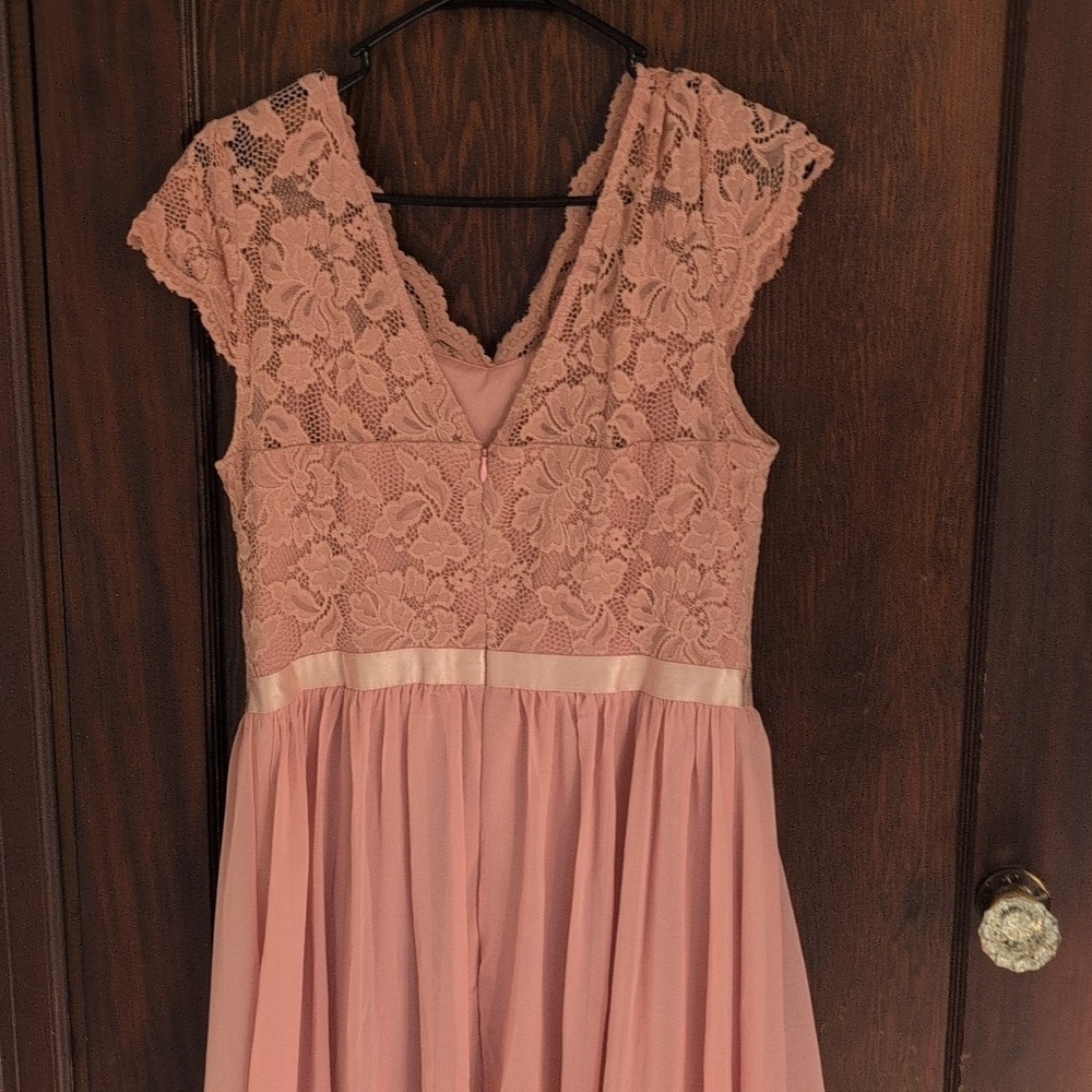 Daisyander Pink Lace Top Flowy Maxi Dress Bridesmaid Formal Size XL - Picture 5 of 6